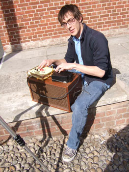 Outside the deaf centre - as we finished a man came out and said ''Candid Cameral, is it''